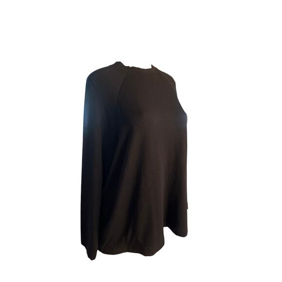 Women S Free People FP Beach Black Cozy Sweatshirt Fleece Oversized Relaxed Soft - Picture 1 of 6